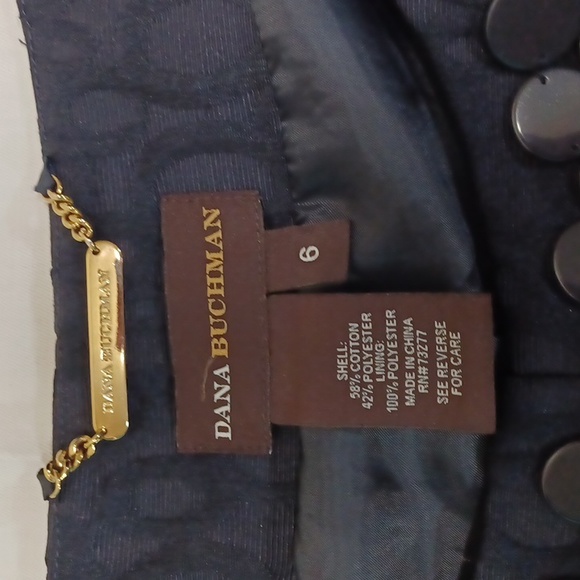 Dana  Buckman Navy Embellished Jacket with Navy‎ Circles Size 6 - Picture 5 of 12
